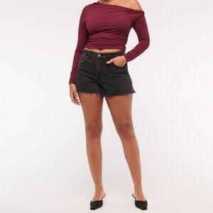 Abercrombie & Fitch Black Jean Shorts- Cutoff High Rise